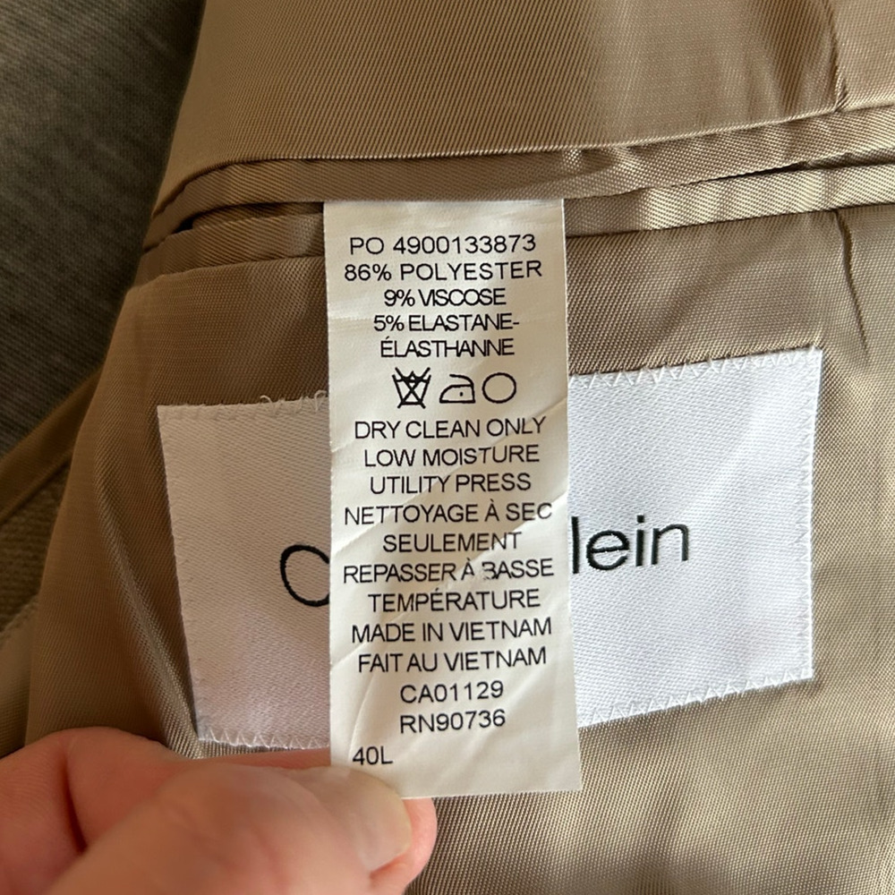 NWT Calvin Klein X Slim-Fit Mariano Sport Coat – Tan – Men’s 40L - Picture 8 of 10